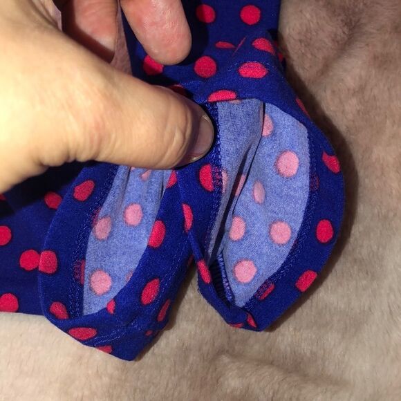 LuLaRoe SML Regular One Size Royal Blue Coral Polka Dot  Leggings - Picture 5 of 8